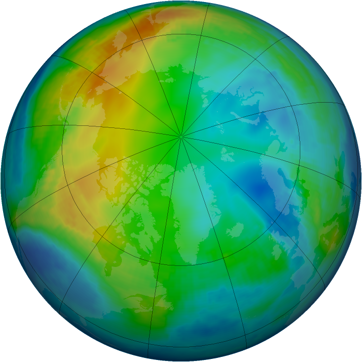 Arctic ozone map for 28 November 1998